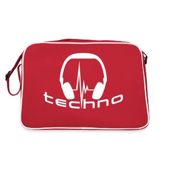 Techno Music Casque Pulsation Fréquence cardiaque - Sac Retro - rouge/blanc - Dos