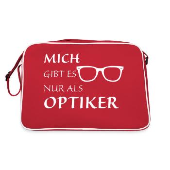 Nur als Optiker - Retro Tasche - Rot/Weiß - Hinten
