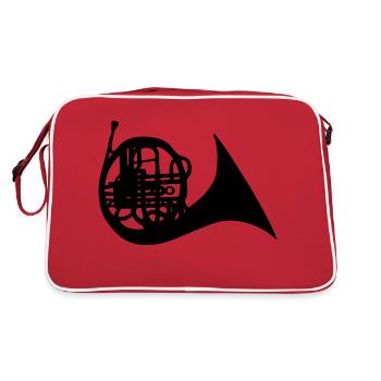 French horn classical music - Retro Bag - red/white - Back