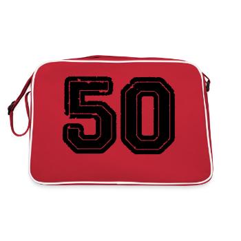 50 - Retro Tasche - Rot/Weiß - Hinten