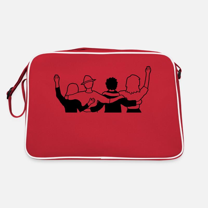 Gruppe Crew Freunde Retro Tasche