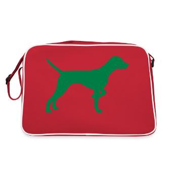 pointer dog silhouette - Retro Bag - red/white - Back