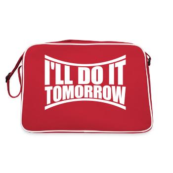 do it tomorrow Zitat - Retro Tasche - Rot/Weiß - Hinten