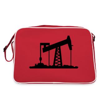 Ölförderung / oil rig (1c) - Retro Bag - red/white - Back