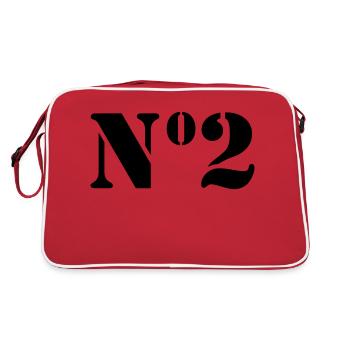 Nummer 2 // no2 - Retro Tasche - Rot/Weiß - Hinten