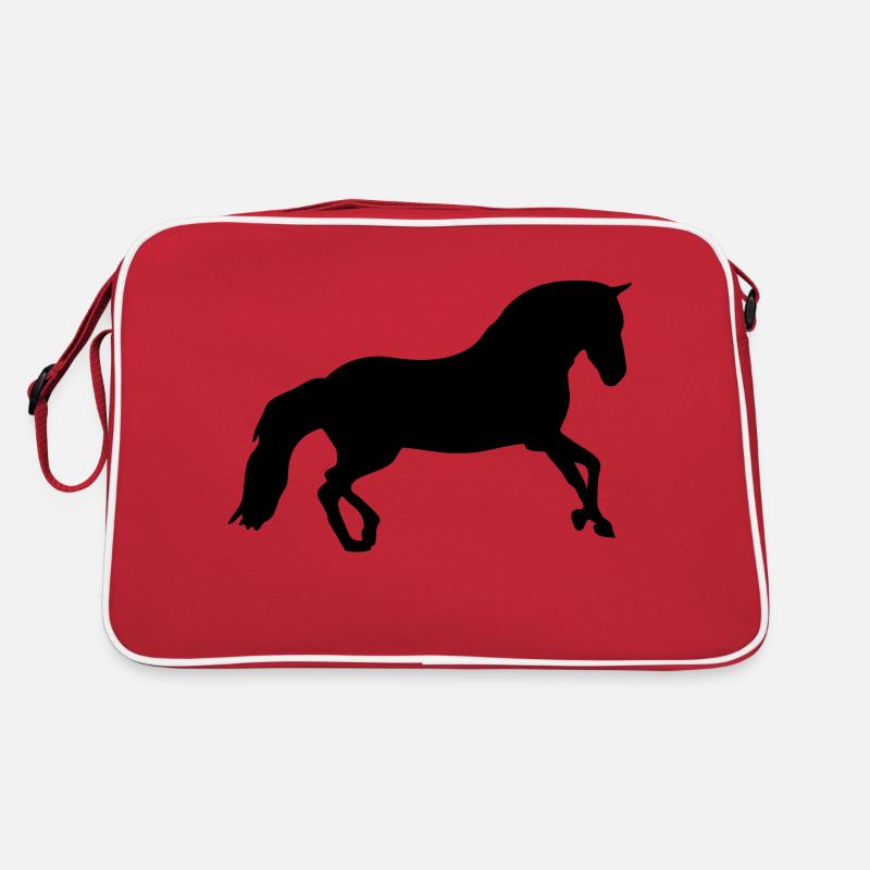 Pferd Pferd Silhouette Schatten shadow10 Retro Tasche