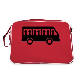 shuttle bus - Retro Tasche - Rot/Weiß - Hinten