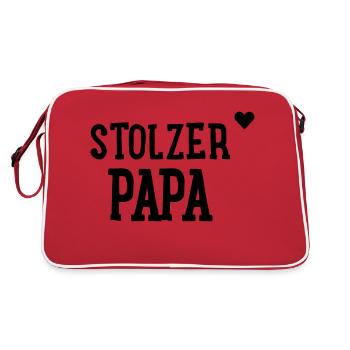 Stolzer Papa - Retro Tasche - Rot/Weiß - Hinten