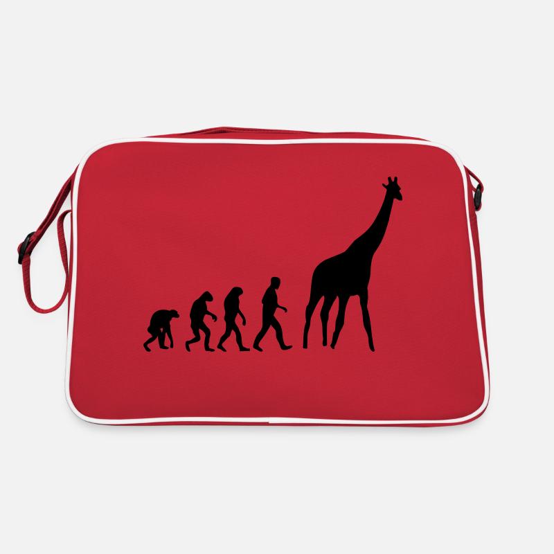 giraffe evolution - Retro Tasche - Rot/Weiß