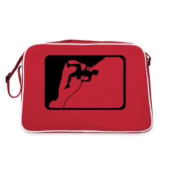 climbing sports logo design - Retro Bag - red/white - Back