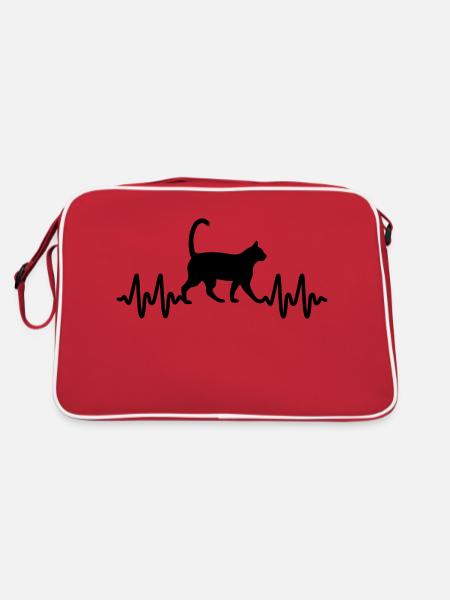 cats - Retro Tasche - Rot/Weiß - Hinten