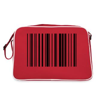 Striped barcode code strip - Retro Bag - red/white - Back