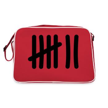 Icône de la liste de pointage - 7 traits - Sac Retro - rouge/blanc - Dos
