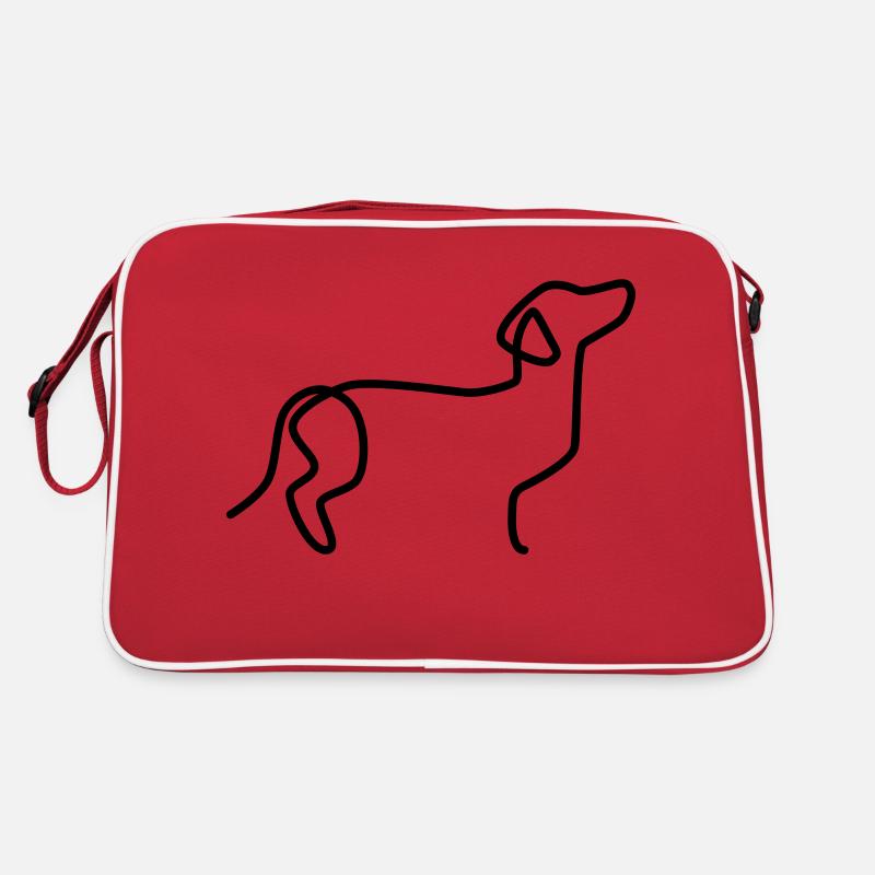 Dackel - Retro Tasche - Rot/Weiß