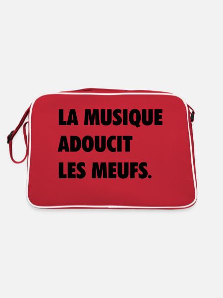 La musique adoucit les meufs - Sac Retro - rouge/blanc - Dos