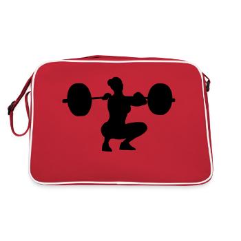 Umsetzen Hocke Frau - Retro Tasche - Rot/Weiß - Hinten