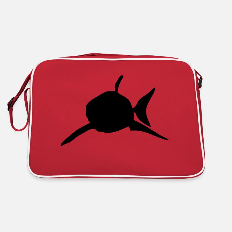 requin shark silhouette ombre shadow2 Sac Retro
