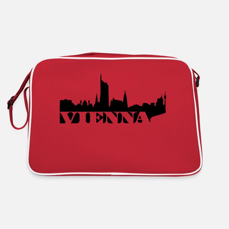 Vienna Skyline - Retro Tasche - Rot/Weiß