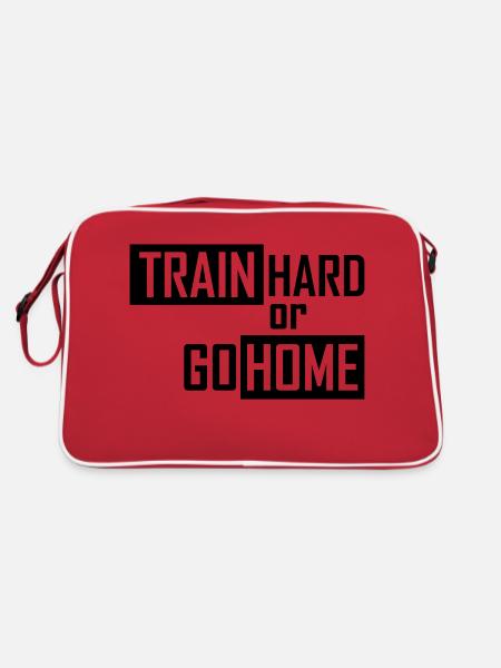 train hard or go home - Retro Tasche - Rot/Weiß - Hinten