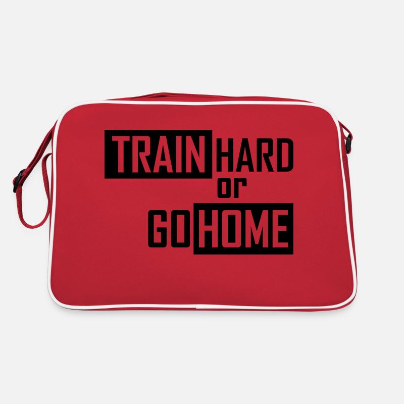 train hard or go home - Retro Tasche - Rot/Weiß