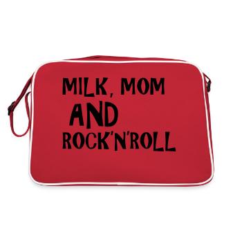 Milk, Mom and Rock 'N' Roll - Retro Tasche - Rot/Weiß - Hinten