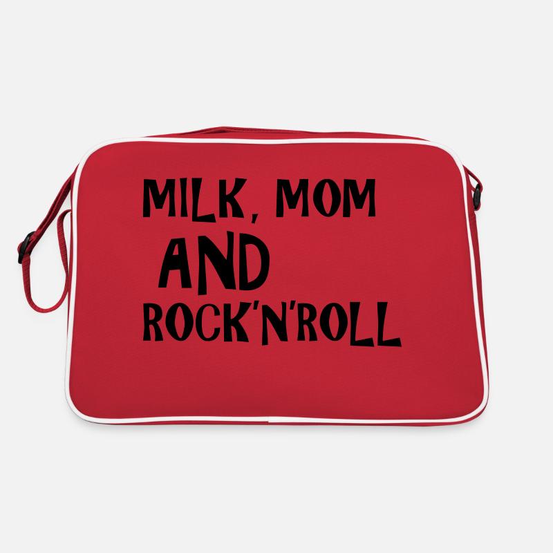 Milk, Mom and Rock 'N' Roll - Retro Tasche - Rot/Weiß
