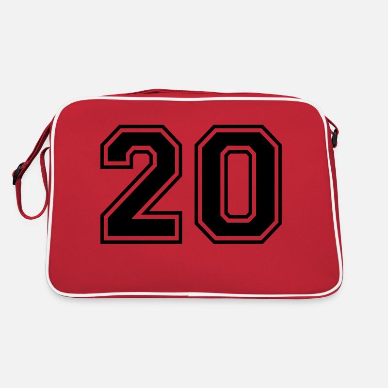 Numero 20 Équipe Foot baseball basket université - Sac Retro - rouge/blanc