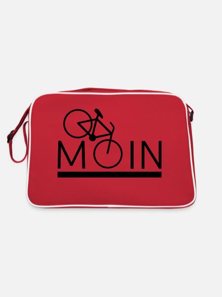 MOIN Fahrrad Mountainbike Radeln Sport - Retro Tasche - Rot/Weiß - Hinten