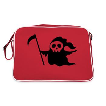 Crâne de mort ambulant avec une faux - Sac Retro - rouge/blanc - Dos