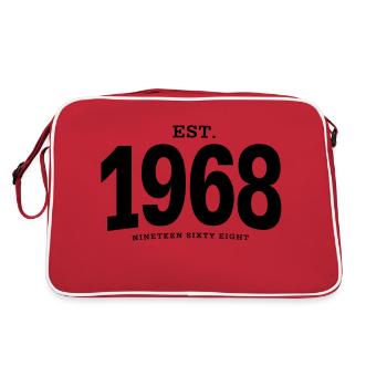 EST. 1968 Nineteen Sixty Eight - Retro Tasche - Rot/Weiß - Hinten