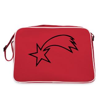 Sternschnuppe - Retro Tasche - Rot/Weiß - Hinten