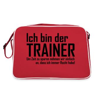 Trainer - Retro Tasche - Rot/Weiß - Hinten