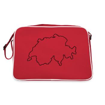 schweiz map - Retro Tasche - Rot/Weiß - Hinten