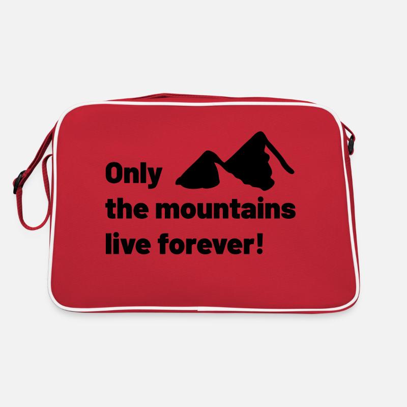 Only the mountains live forever! - Retro Bag - red/white