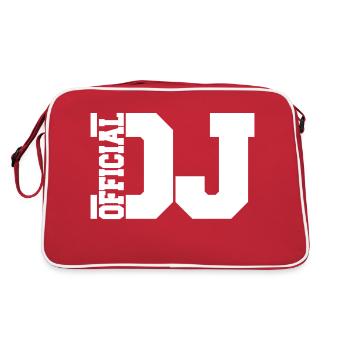 Officiel DJ Music Party Célébration Texte Logo Lettrage - Sac Retro - rouge/blanc - Dos