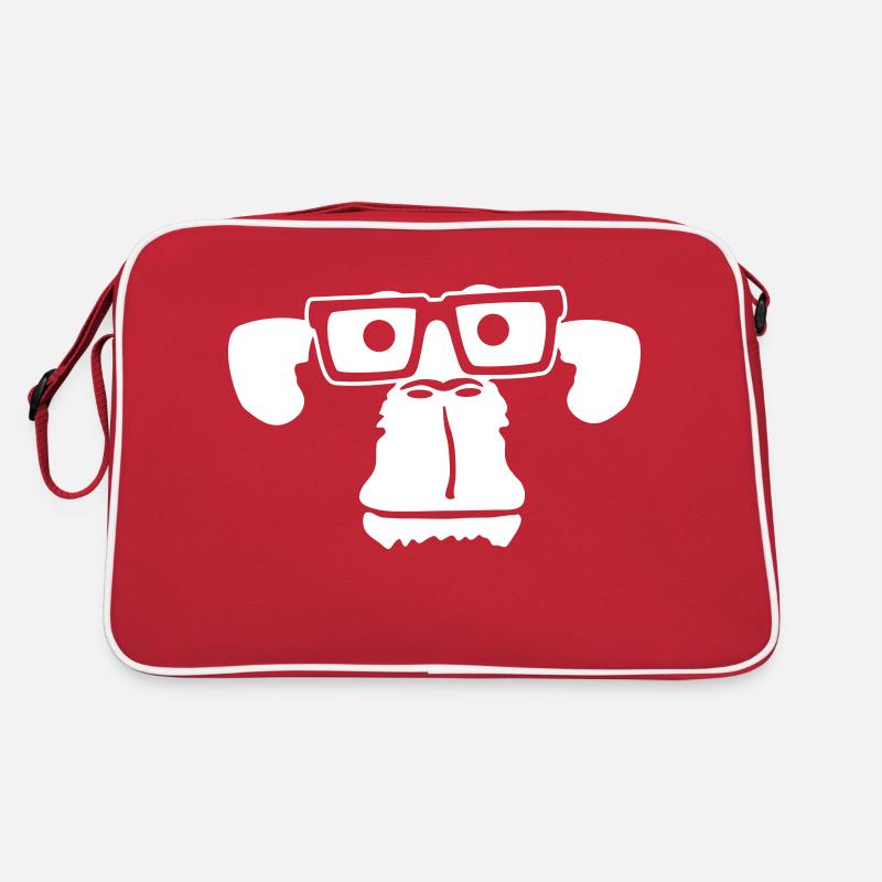 Smart Nerd Monkey Head Horn-Rimmed Glasses Geek Face Retro Bag