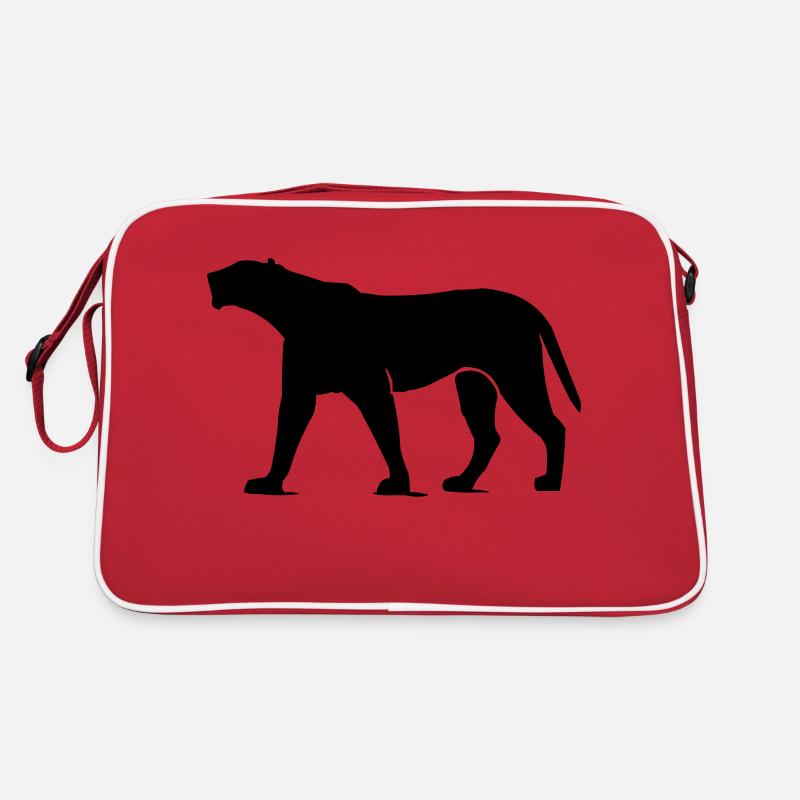 panther animal - Retro Tasche - Rot/Weiß