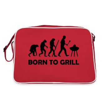 born to grill - Retro Tasche - Rot/Weiß - Hinten