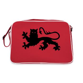 Lion Norman leon Leopard Löwe leão leone - Retro Tasche - Rot/Weiß - Hinten