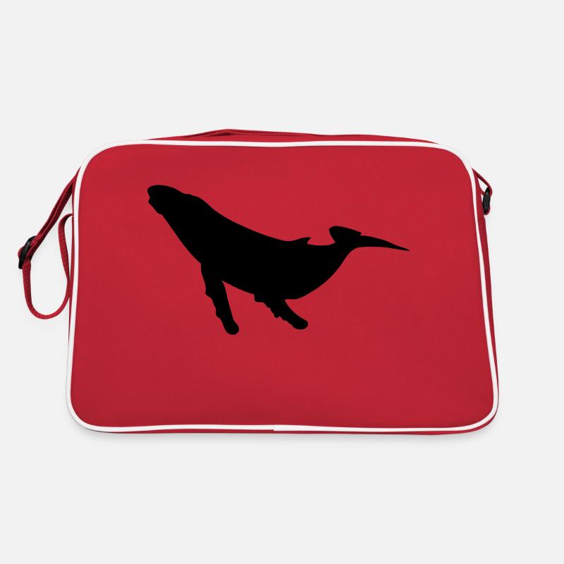 Wal Wal Silhouette Schatten Shadow1 - Retro Tasche - Rot/Weiß