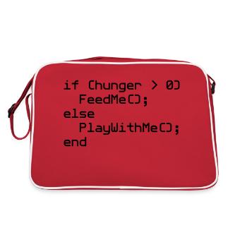 Bavoir de bébé NERD "if (hunger ..." - Sac Retro - rouge/blanc - Dos