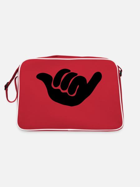 Hangloose - Retro Tasche - Rot/Weiß - Hinten