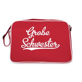 Große Schwester - Retro Tasche - Rot/Weiß - Hinten