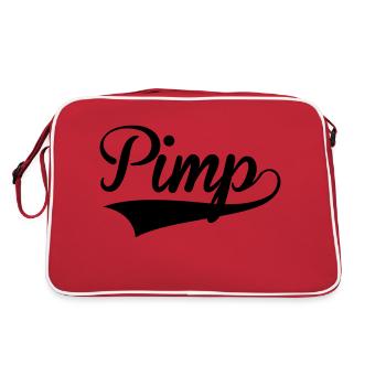 pimp retro college baseball style logo - Retro Bag - red/white - Back
