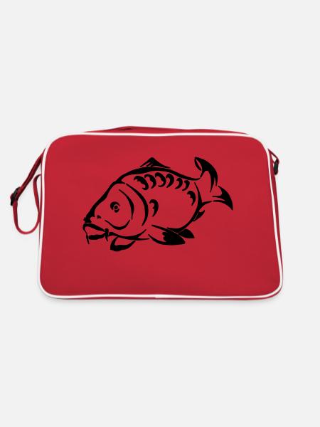 Karpfen - Retro Tasche - Rot/Weiß - Hinten