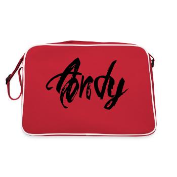 andy - Retro Tasche - Rot/Weiß - Hinten