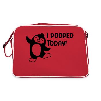 I pooped today funny - Retro Bag - red/white - Back