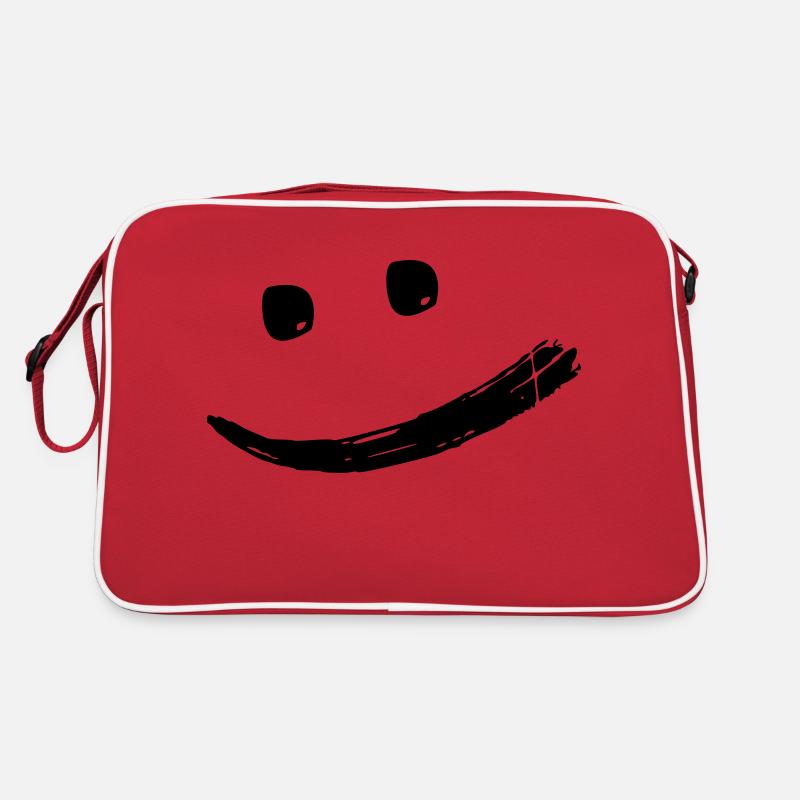 Joyeux créatif cool rieur vecteur de visage Sac Retro