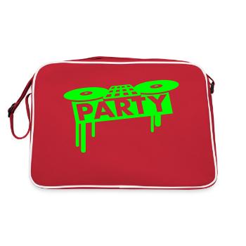 Mixeur Party Spray DJ Vinyle Enregistrer Musique - Sac Retro - rouge/blanc - Dos