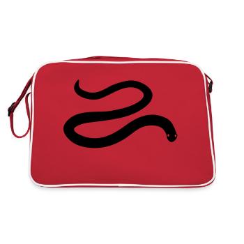 lizard reptile snake worm gekko poison - Retro Bag - red/white - Back